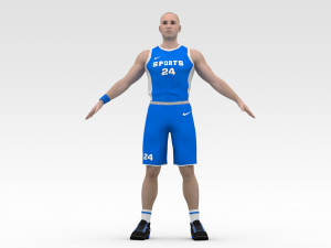 basketball player blue player 01 3D Model