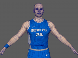 basketball player blue player 01 3D Model
