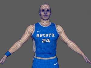 basketball player blue player 01 3D Model