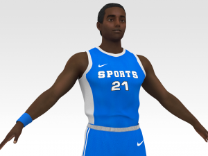 basketball player blue player 02 3D Model