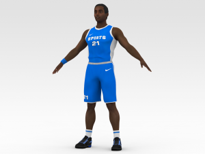 basketball player blue player 02 3D Model