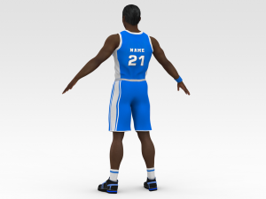 basketball player blue player 02 3D Model