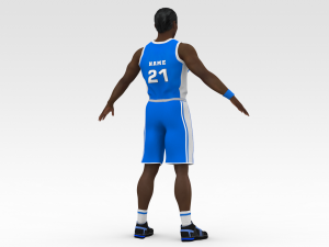 basketball player blue player 02 3D Model