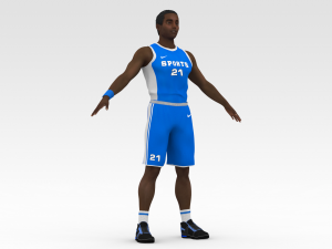 basketball player blue player 02 3D Model