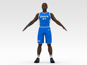 basketball player blue player 02 3D Model