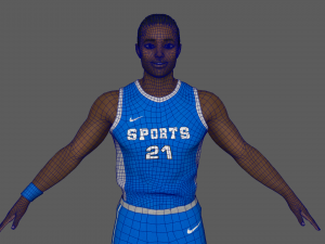 basketball player blue player 02 3D Model