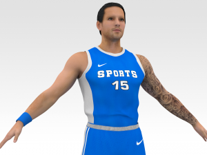 basketball player blue player 03 Model 3D