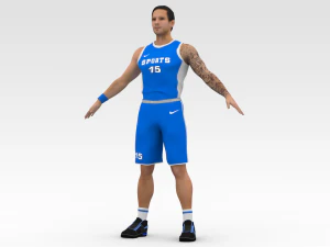 basketball player blue player 03 3D Model