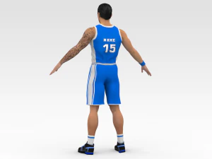 basketball player blue player 03 3D Model
