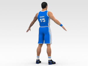 basketball player blue player 03 Model 3D