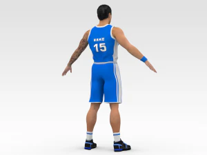 basketball player blue player 03 3D Model