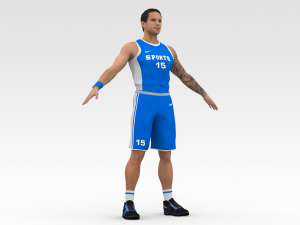 basketball player blue player 03 Model 3D