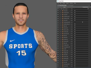basketball player blue player 03 3D Model