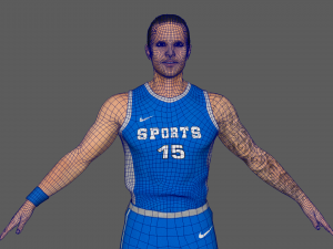 basketball player blue player 03 Model 3D