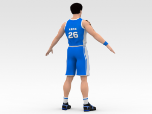 basketball player blue player 04 3D मॉडल