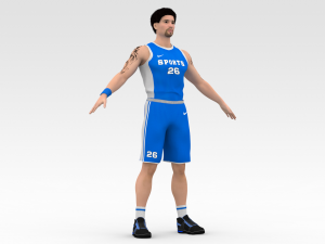 basketball player blue player 04 3D मॉडल