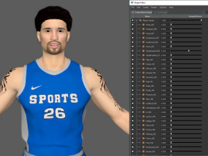 баскетболіст синій гравець 04 3D Модель