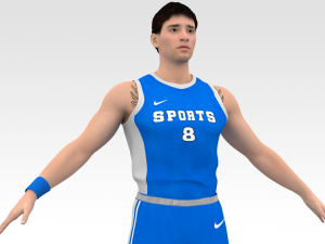basketball player blue player 05 3D Модель