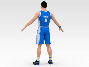 basketball player blue player 05 3D Model