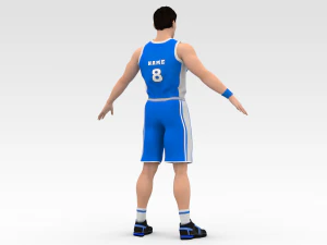 basketball player blue player 05 3D Model