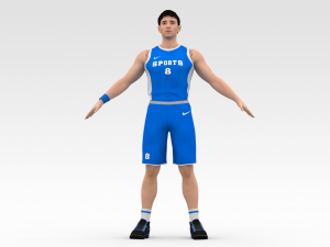 basketball player blue player 05 3D Модель