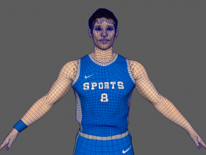 basketball player blue player 05 3D Модель