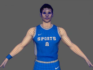 basketball player blue player 05 3D Model