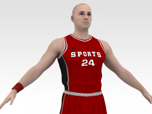 basketball player red player 01 3D Модель