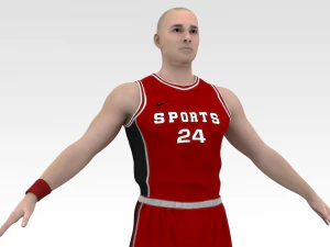 basketball player red player 01 3D Model