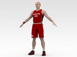 basketball player red player 01 3D Model