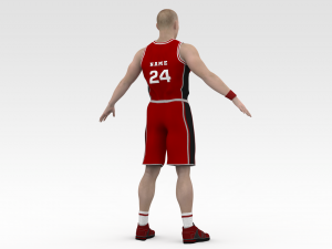 basketball player red player 01 3D Модель