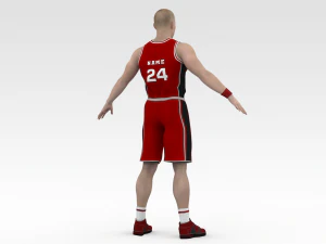 basketball player red player 01 3D Model