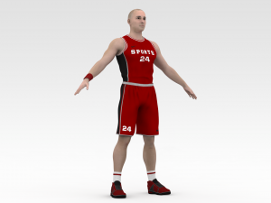 basketball player red player 01 3D Модель