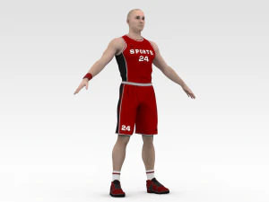 basketball player red player 01 3D Model