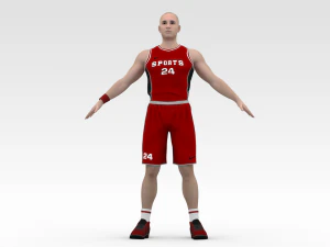 basketball player red player 01 3D Model