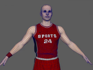 basketball player red player 01 3D Model