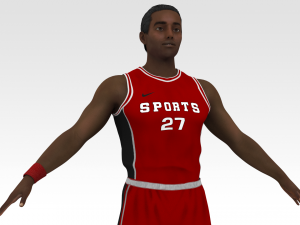 basketball player red player 02 Model 3D