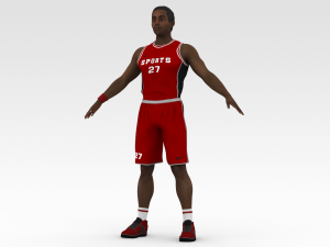 basketball player red player 02 Model 3D