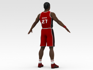 basketball player red player 02 Model 3D