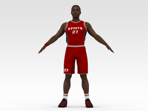 basketball player red player 02 Model 3D