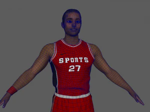 basketball player red player 02 3D Model