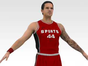basketball player red player 03 3D Model