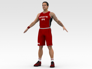 basketball player red player 03 Model 3D