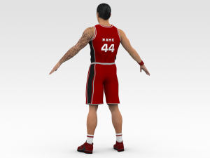 basketball player red player 03 Model 3D