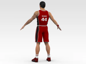 basketball player red player 03 3D Model