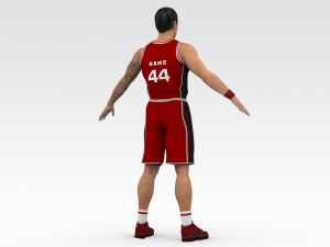 basketball player red player 03 Model 3D