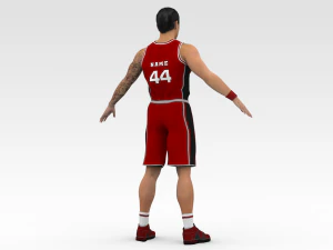 basketball player red player 03 3D Model