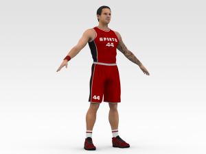 basketball player red player 03 Model 3D