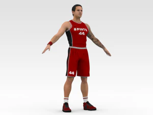 basketball player red player 03 3D Model