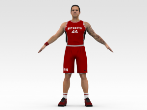 basketball player red player 03 Model 3D